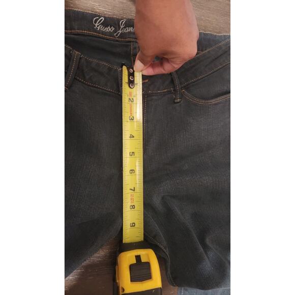 Guess Belmont Flare Women's 31 Stretch Denim Jeans Dark Wash Blue Classic Basic - Picture 6 of 9